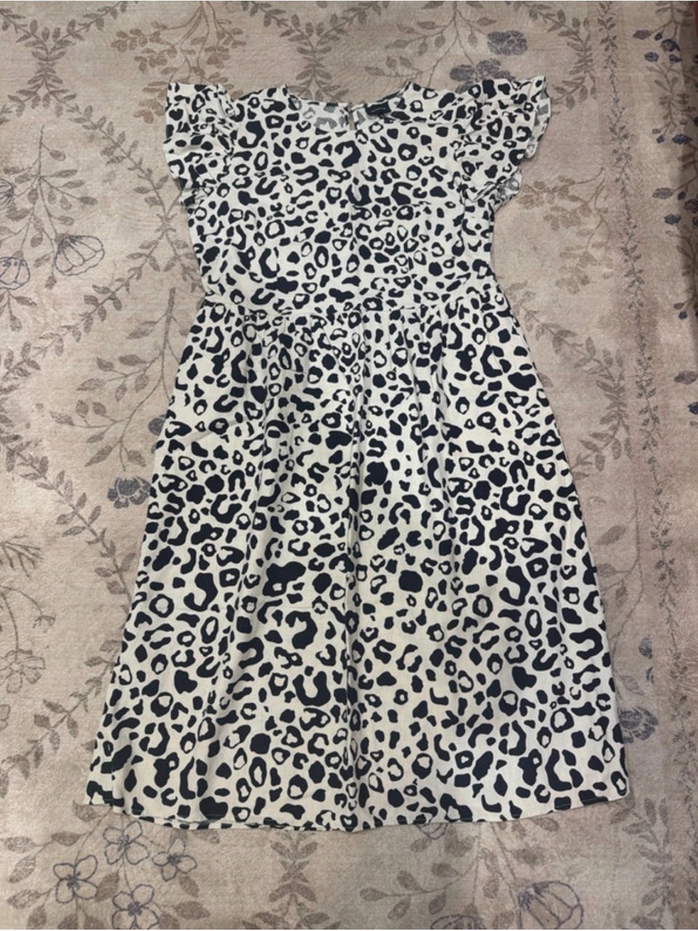 Who What Wear Black and White Leopard Midi Dress